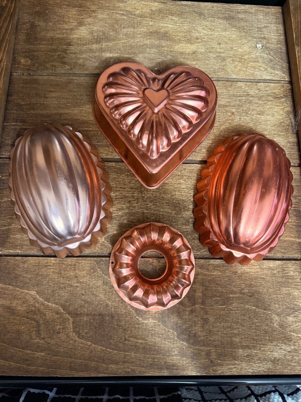 Vintage Copper-Tone Jell-O Molds – Set of 4 – Mid-Century Kitchen Wall Decor – H